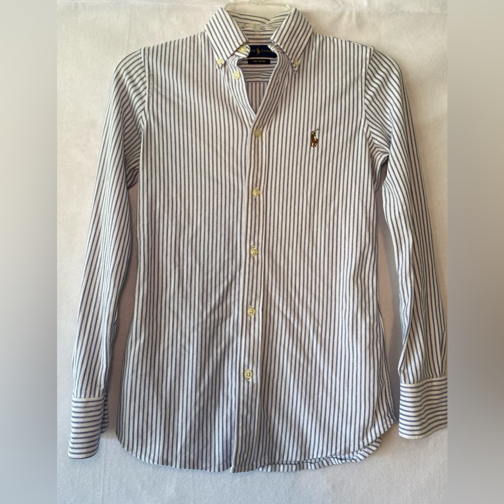 Ralph Lauren XS Knot Oxford Button Up Womens Shirt